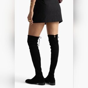 Stuart Weitzman Black Over-the-Knee Suede Boots